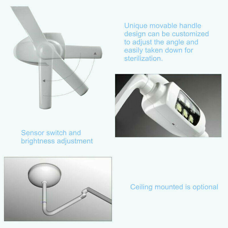 KWS Dental LED Oral Light Ceiling-mounted Surgical Operating Lamp 6 LED with Arm