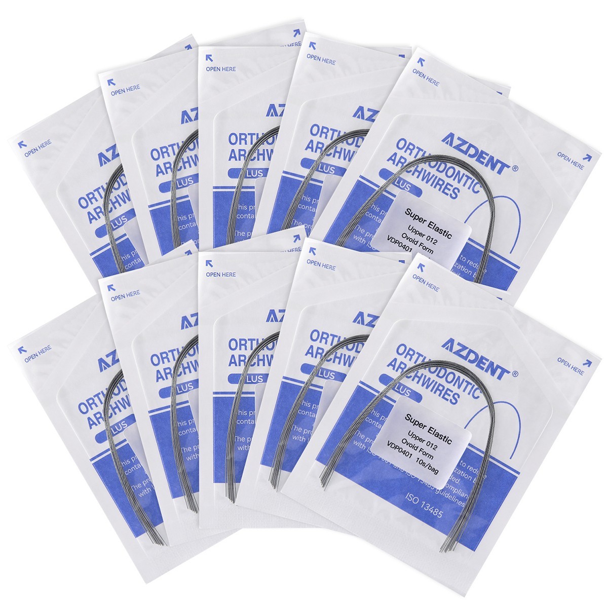 AZDENT Dental Orthodontics Super Elastic NiTi Archwire Round Ovoid 012-020