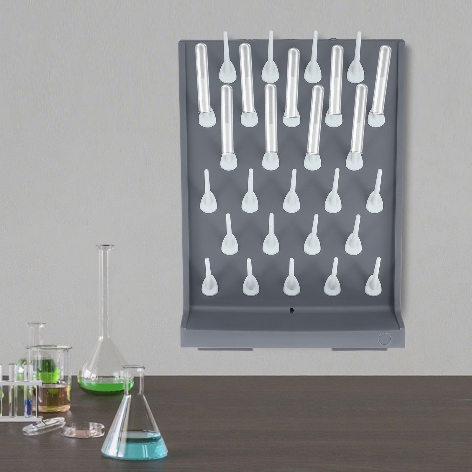 Lab Drying Rack 2pcs Bench-top/Wall-Mount Lab Glassware Dry Holder 27/52 Pegs