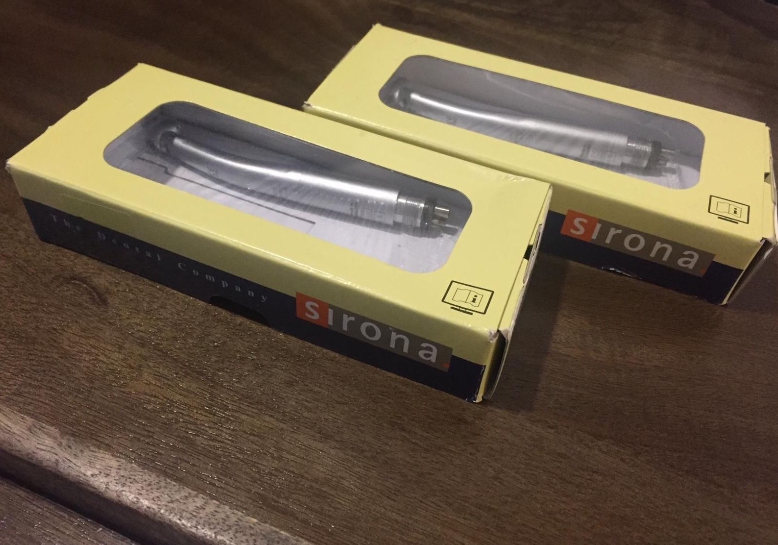 2x Sirona T3 Racer Dental High Speed Handpiece LED Fiber Optic Standard Push 4H