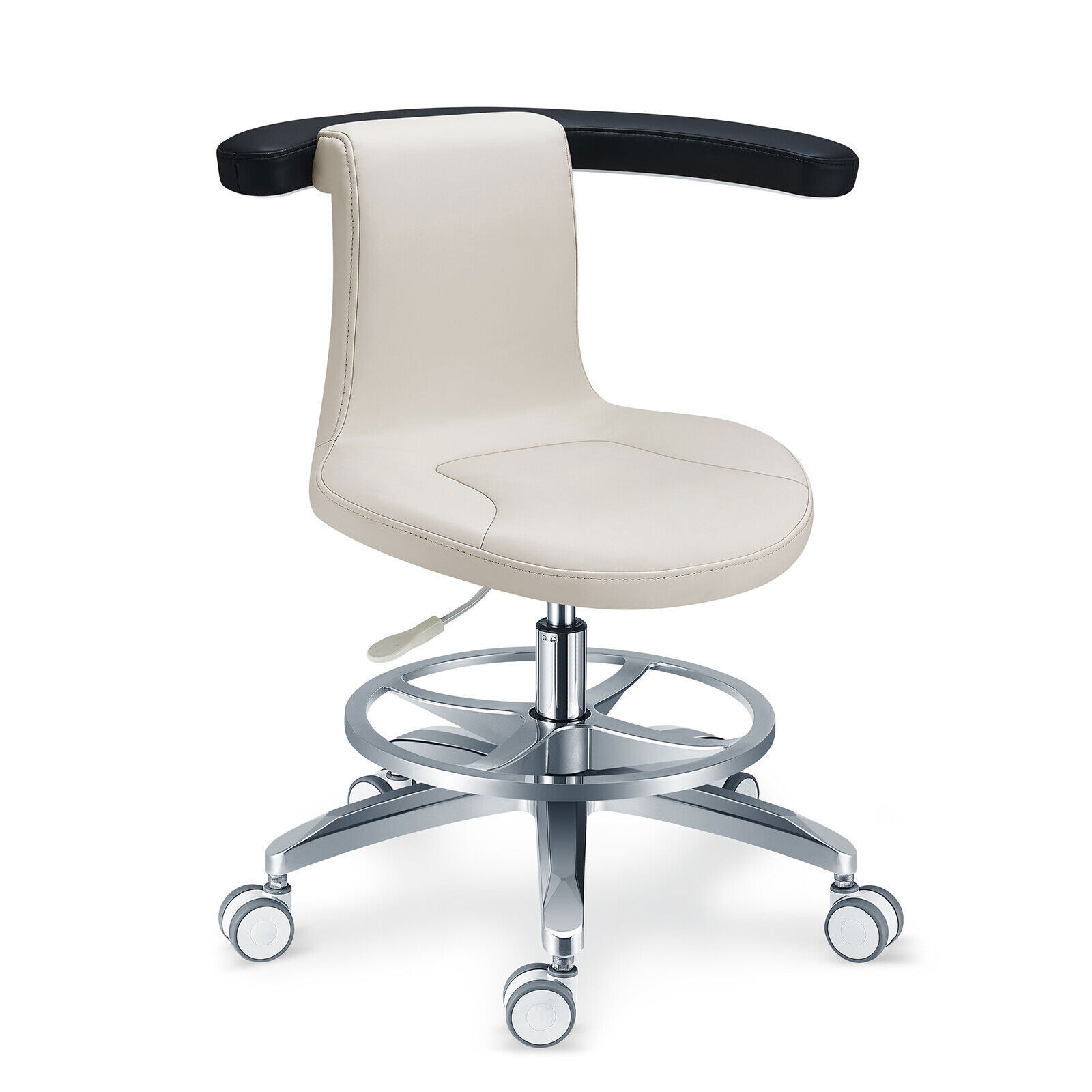 Ergonomic Dental Doctor Stool Adjustable Dentist Nurse Chair Microfiber Leather