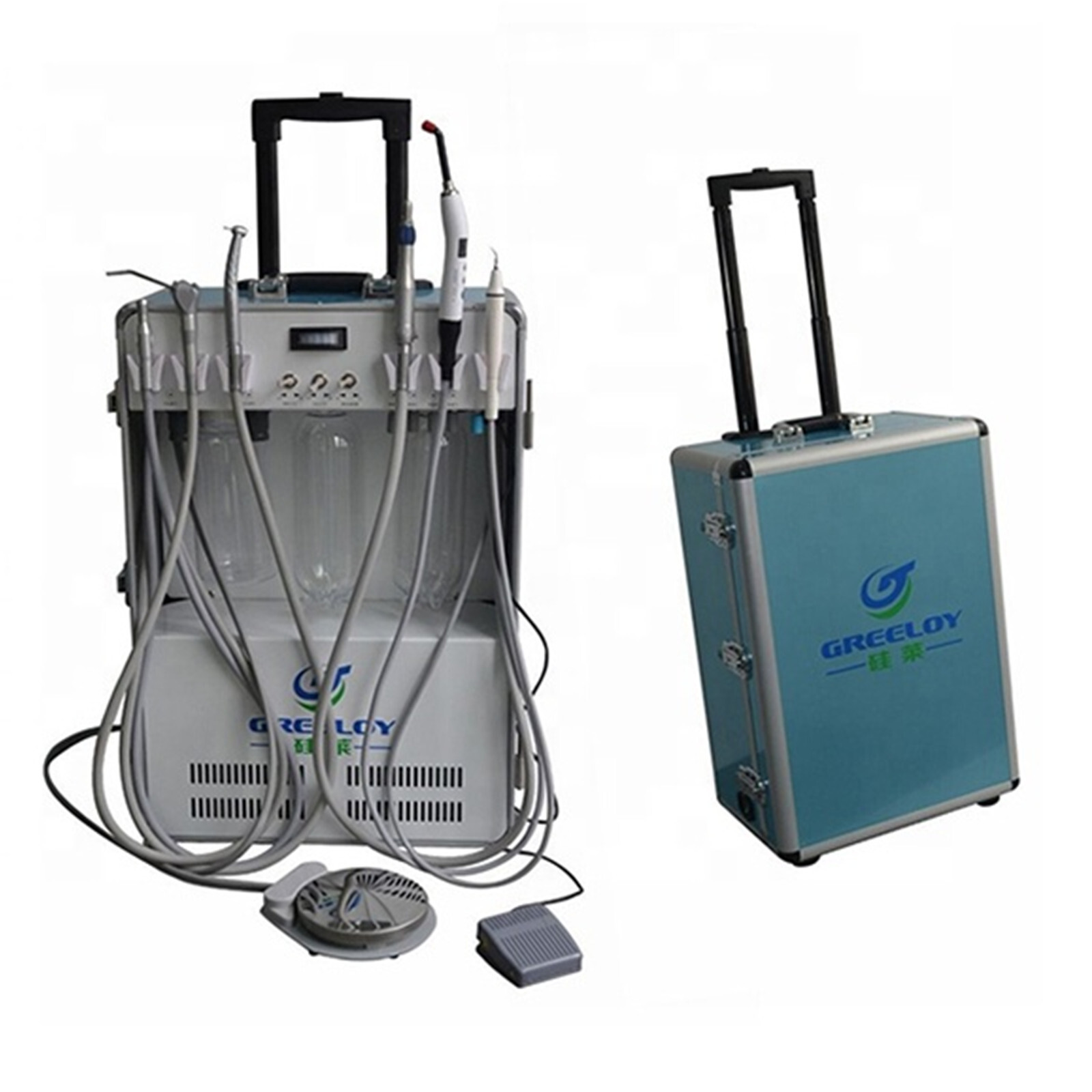 2H Multi-function Portable Dental Unit with Air Compressor+Curing Light GU-P206