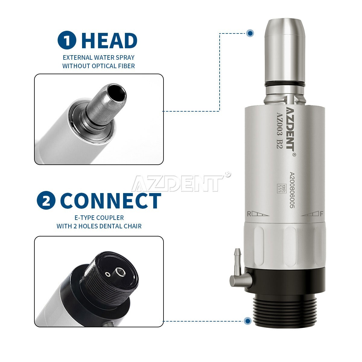Dental Slow Low Speed Handpiece Straight Contra Angle Air Motor /FG Diamond Burs