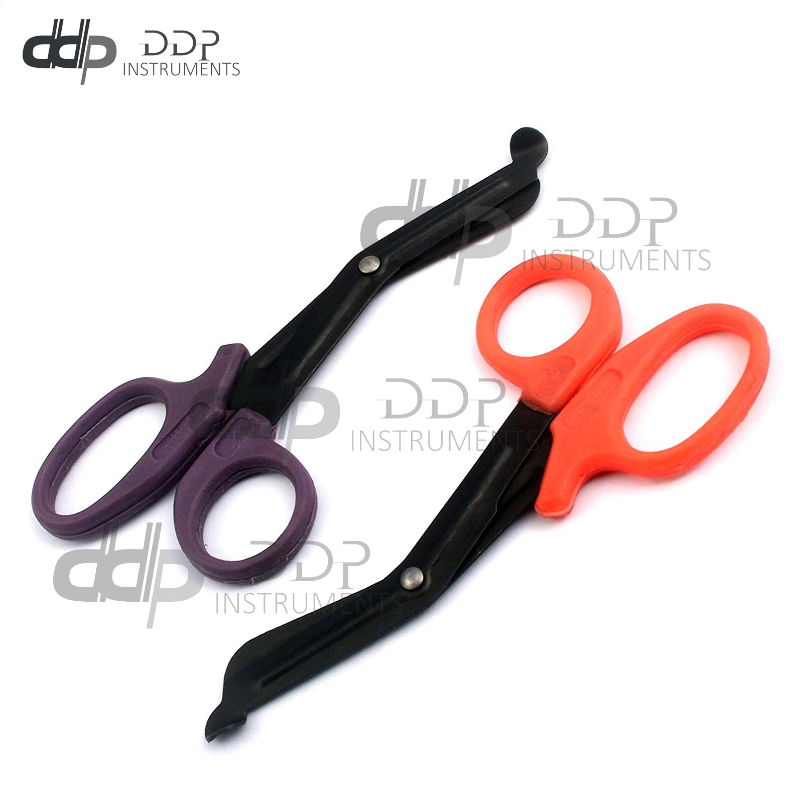 2 (Purple Orange) Fluoride Black Coated Trauma Paramedic EMT Shears Scissors 5.5