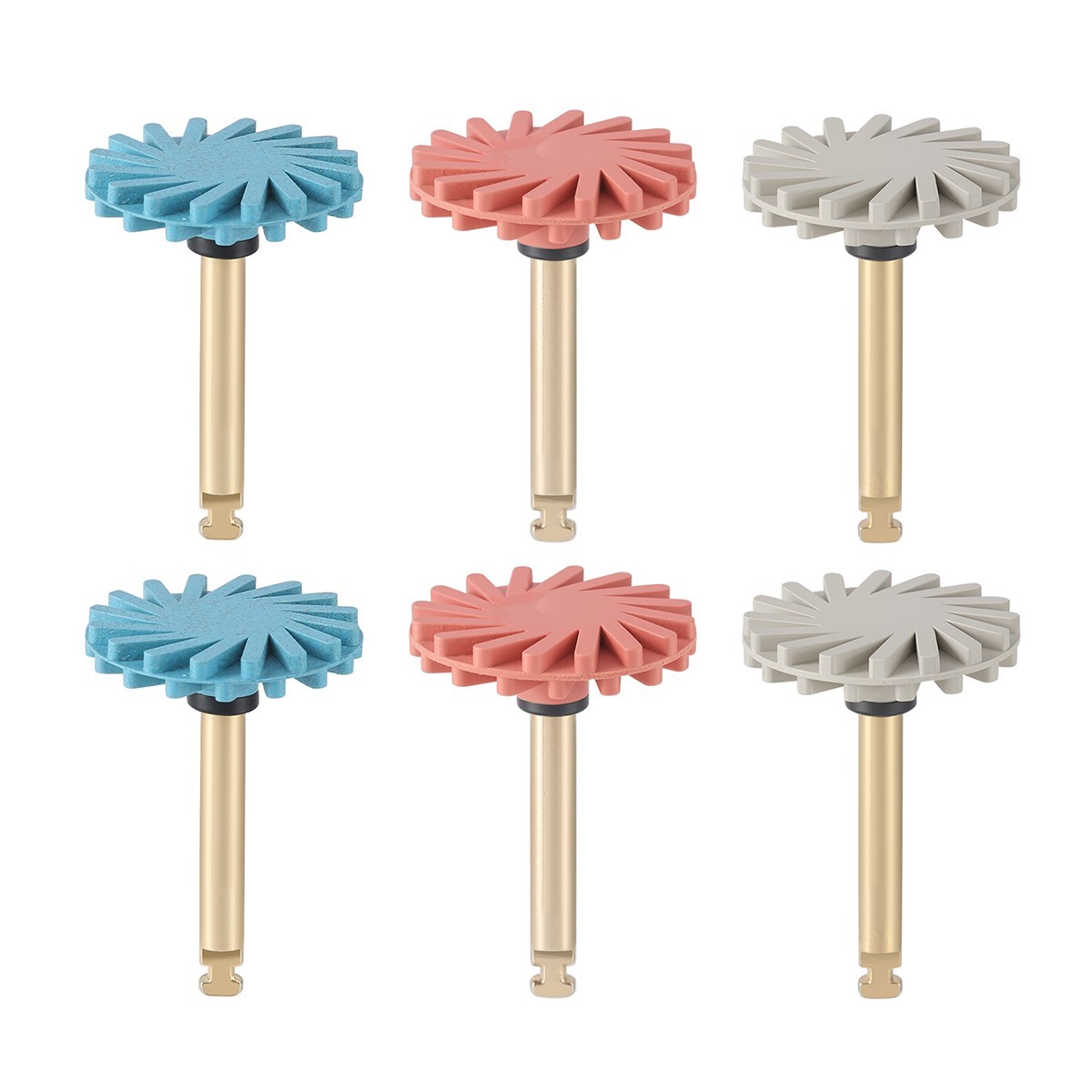 6pc Dental Composite RA Discs 14mm Polishing Wheels Diamond Rubber Rotary Burs