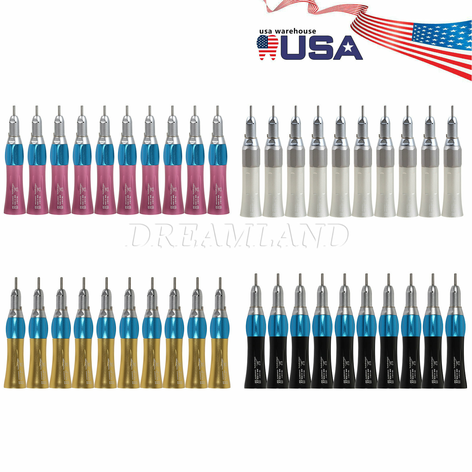 1-10 lot Dental Slow Low Speed Handpiece Straight Nose Cone 1:1 for NSK AX’