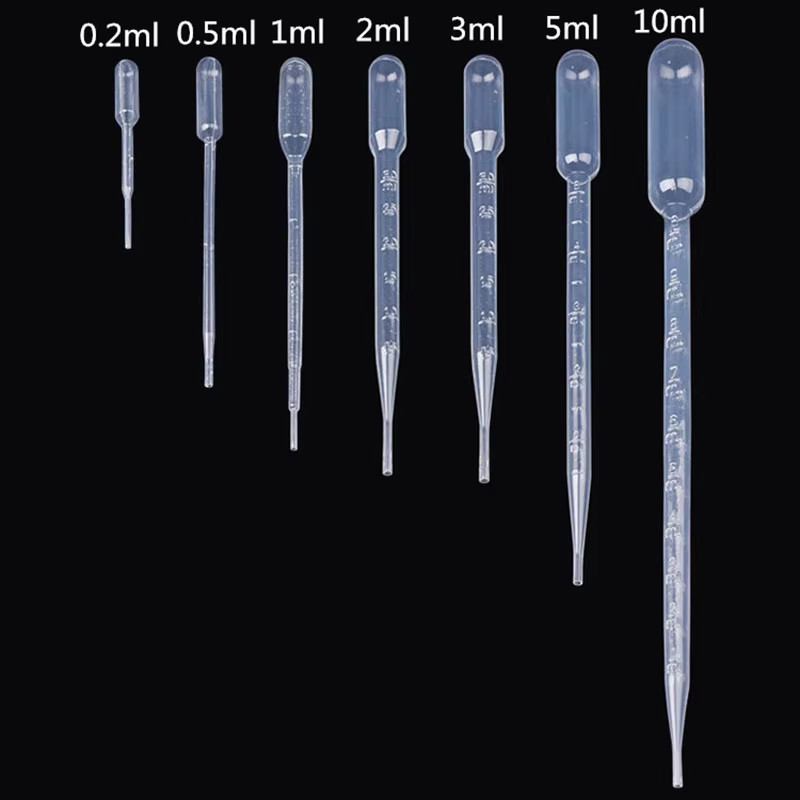 10pcs Plastic Graduated Pipette Droppers 0.2-10ml Liquid Transfer Tools