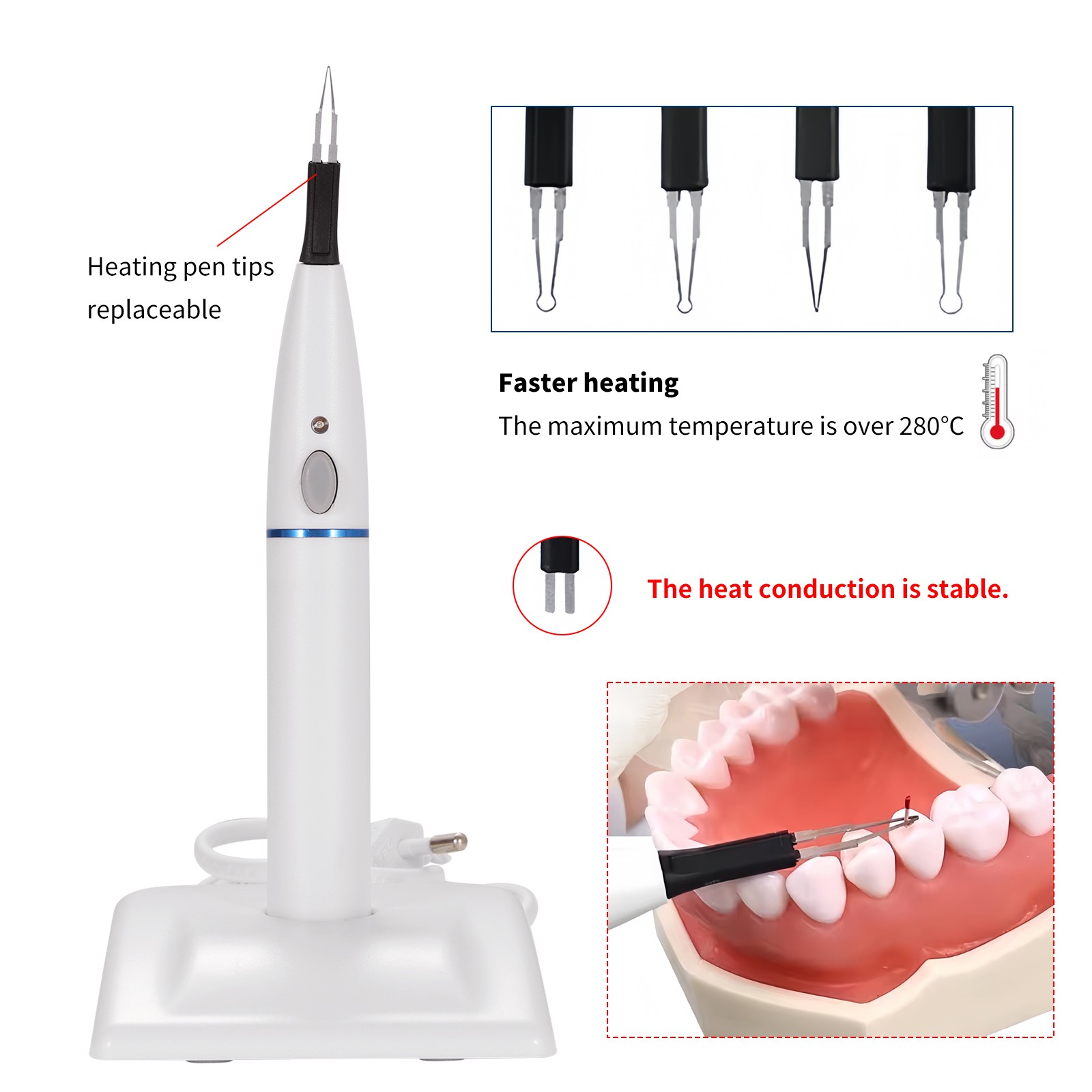 1-10 sets Endo Cordless Gutta Percha Tooth Gum Cutter 4pcs Tips Dental