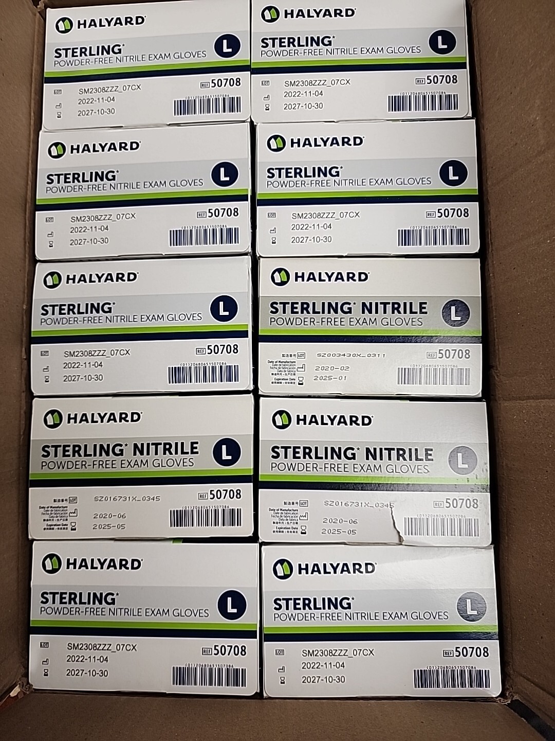 2000 Halyard 50708 Large Sterling Nitrile Exam Gloves, See Full Description