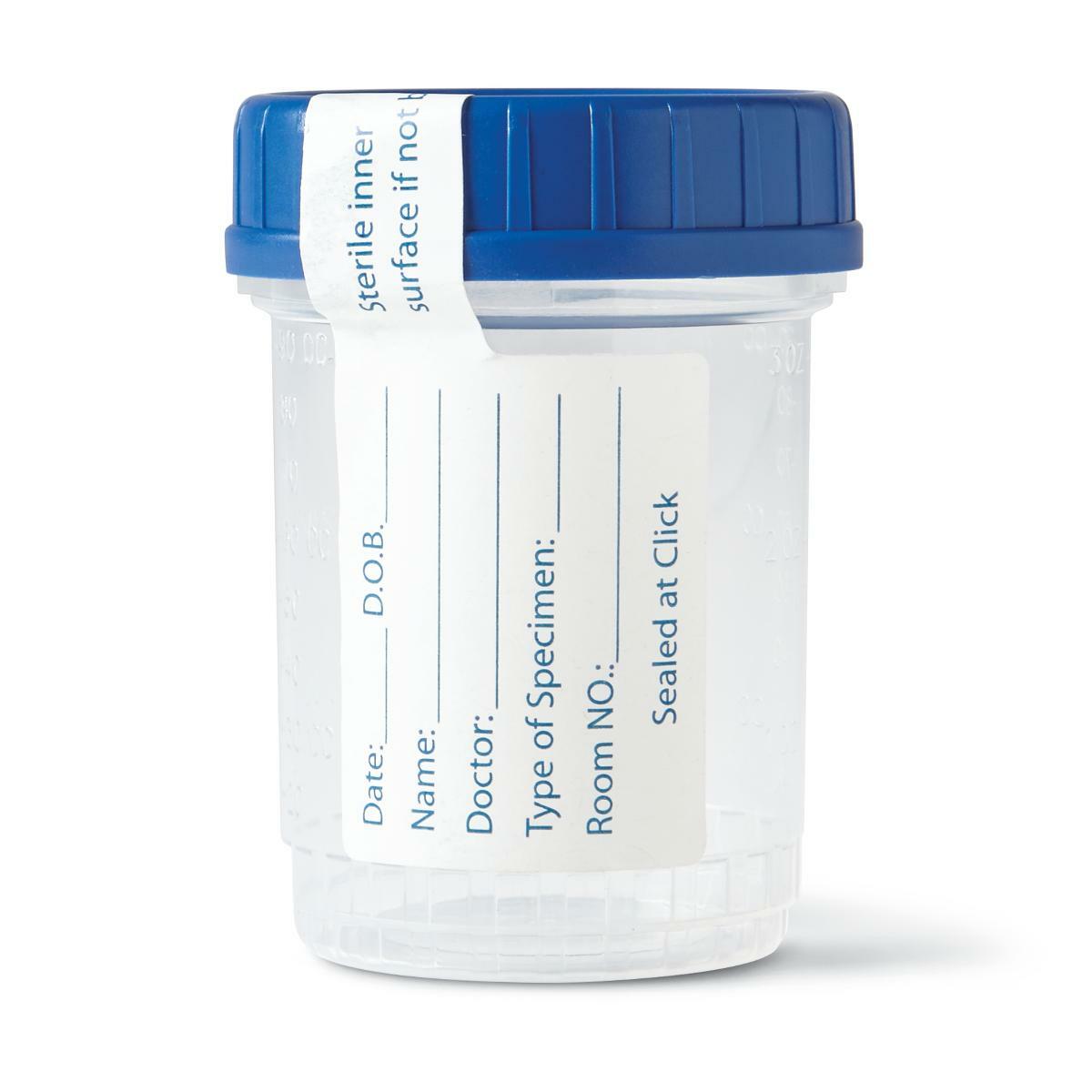 *1-Pack* Medline Click-n-Close Specimen Container With ID Label 4oz DYND30389