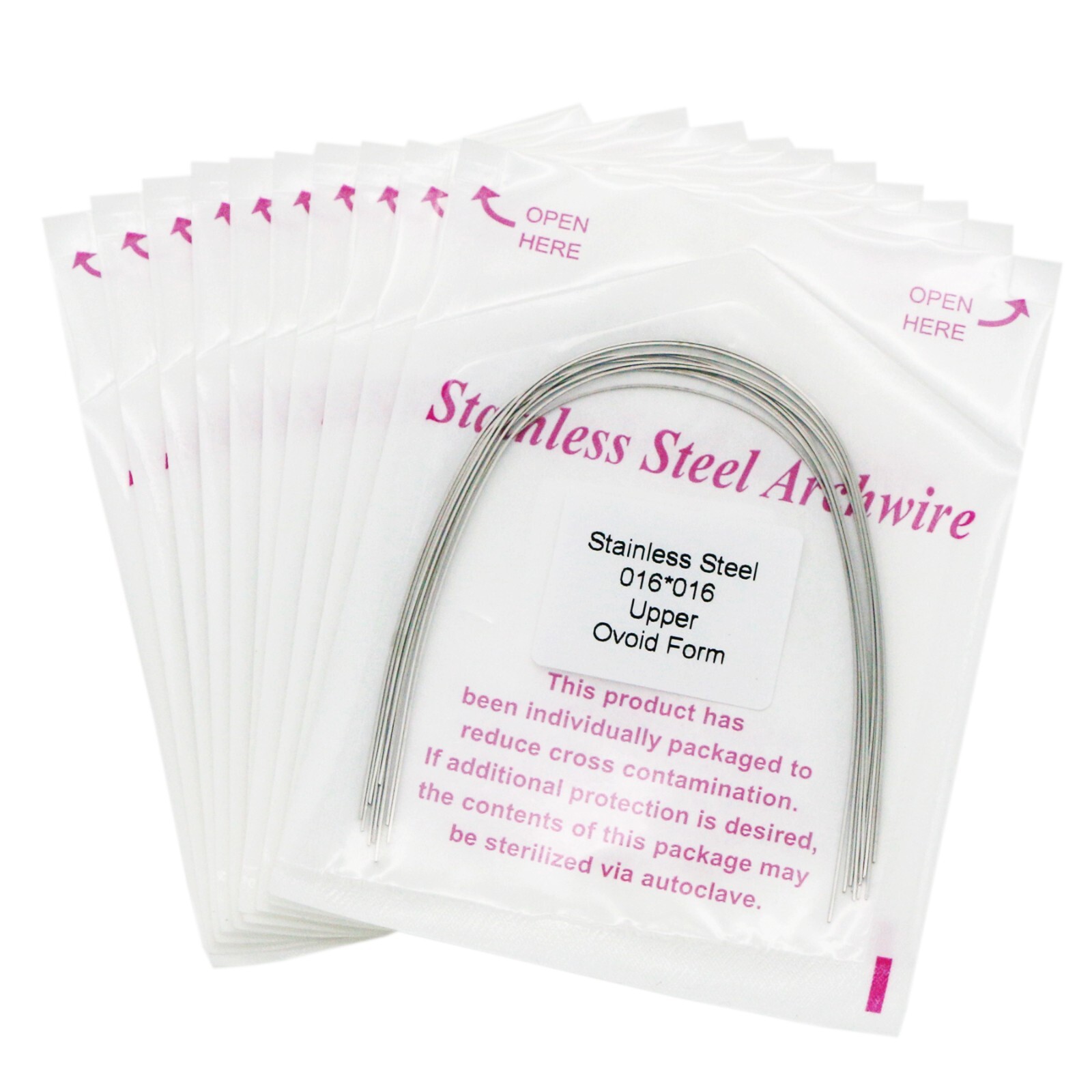 100 Pcs Dental Orthodontic Stainless Steel Recrangular Arch Wire Ovoid Form
