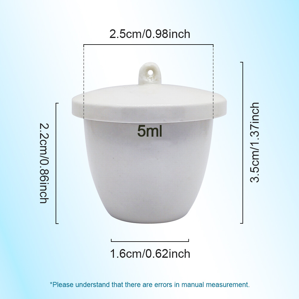1pcs 5/10/15/20/30/50/100/300ml Porcelain crucible lab ceramic crucible with lid