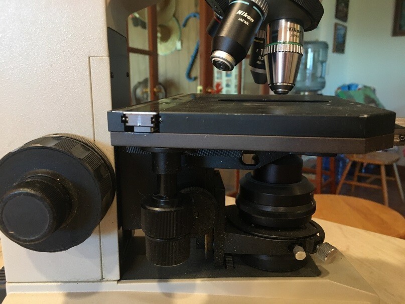 Nikon Labophot Microscope WITH 4 NIKON OBJECTIVES. Note WITHOUT EYEPIECES