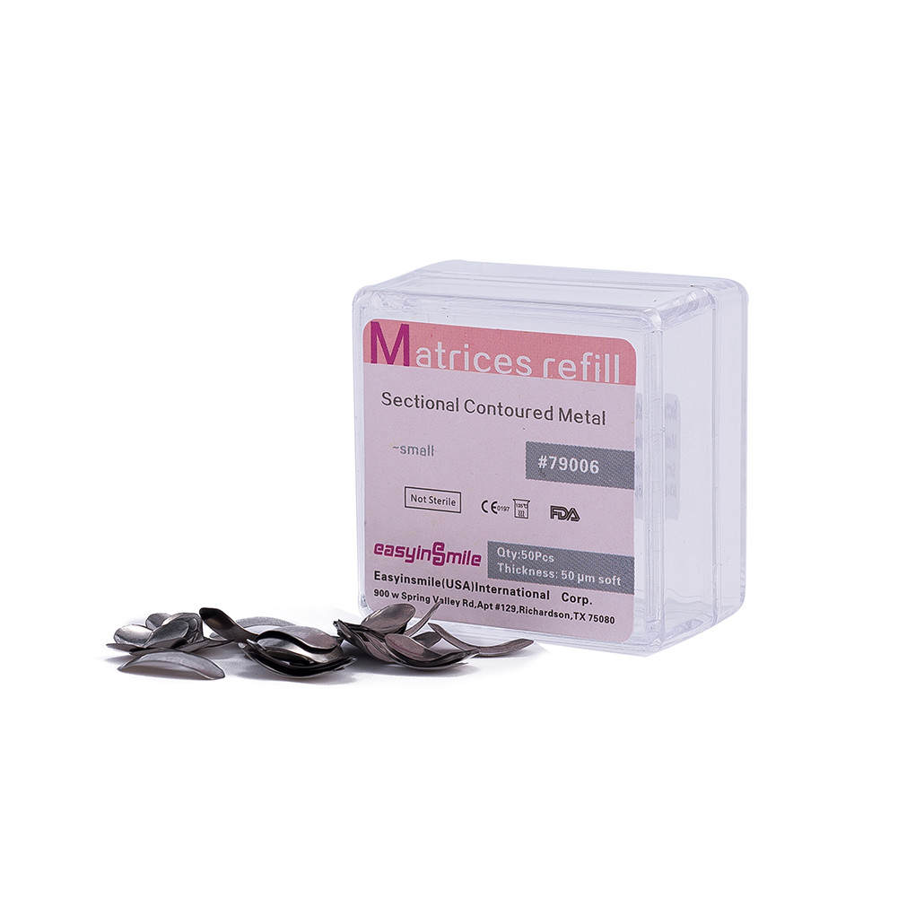 50Pcs Dental Matrices Bands Sectional Contoured Metal Matrix bands soft S/M/L US