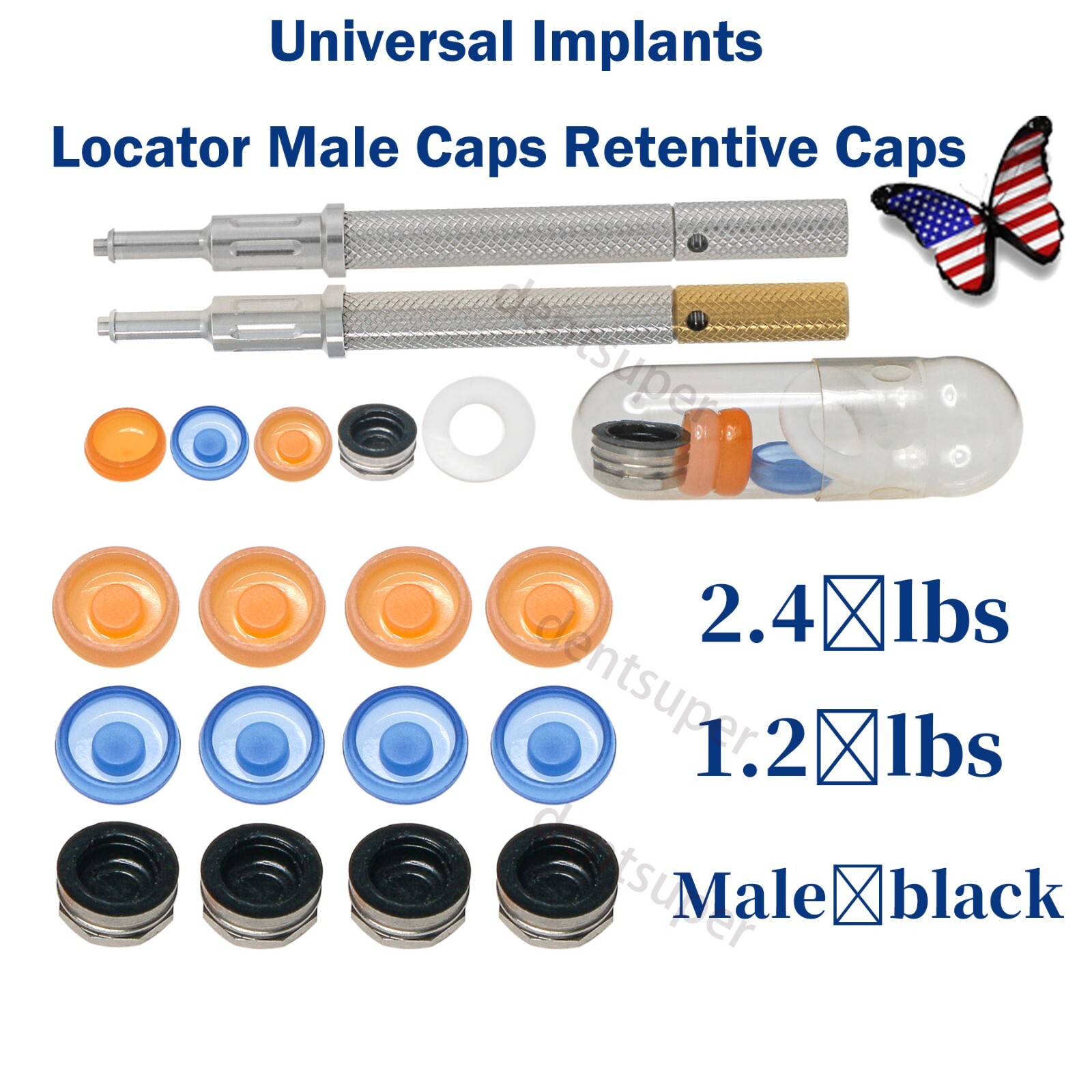 US Locator Abutment Zimmer Screw-Vent 3.5mm Overdenture Cap Implant Abutment