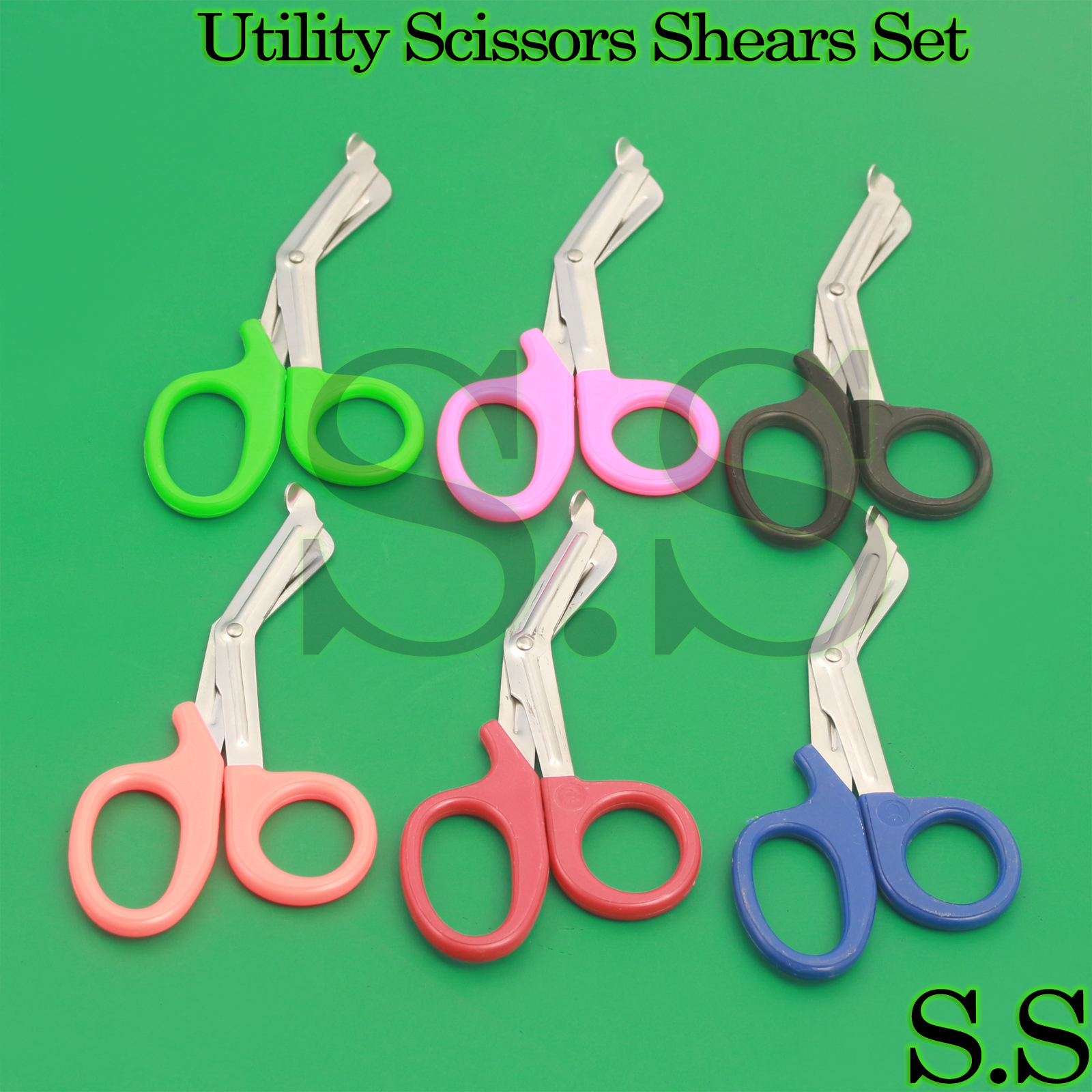 New Utility Scissors 5.5″ Multi-Purpose DIY EMT EMS Bandage Shears Set of 12 Pcs