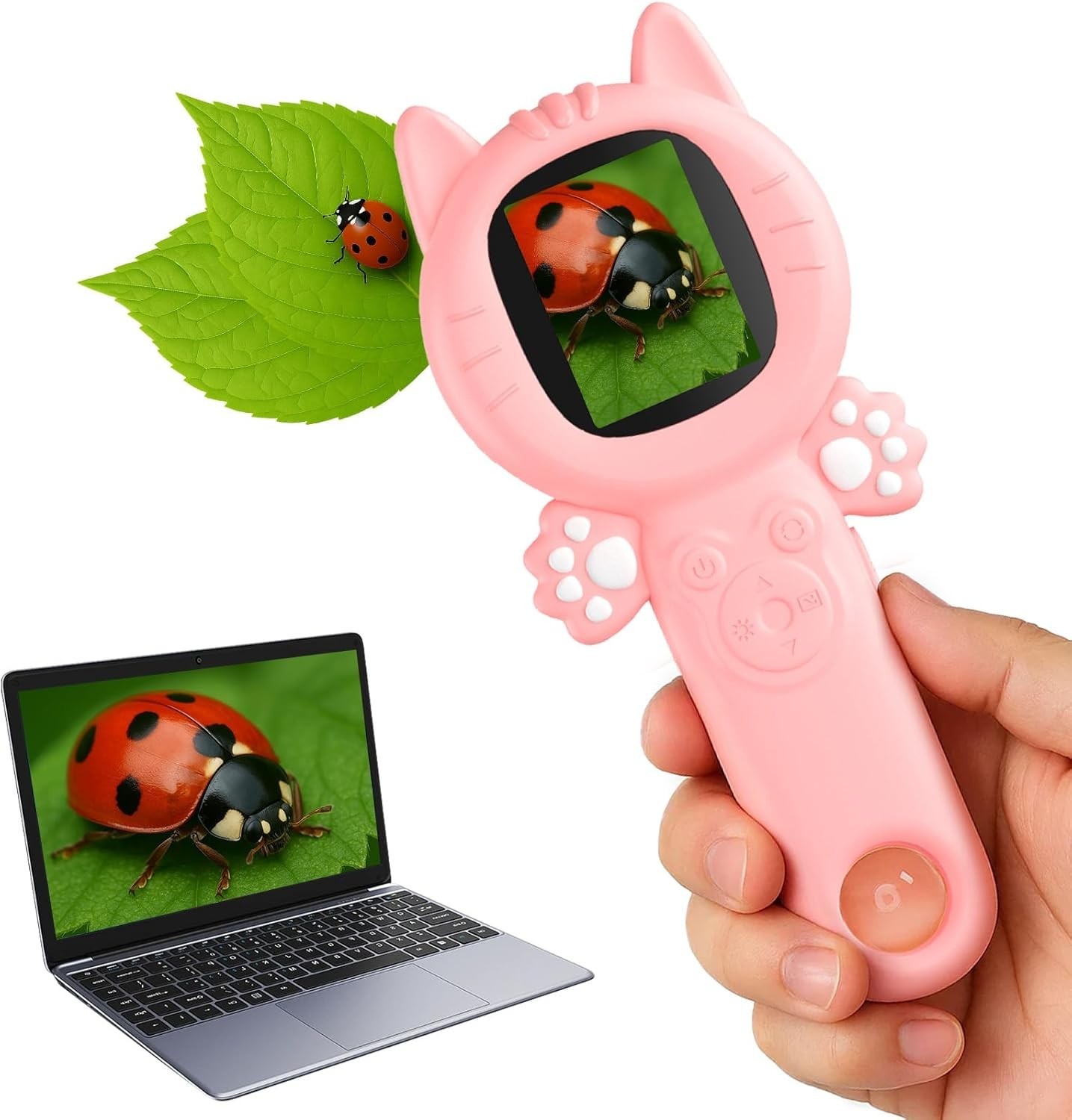 Kids Microscope Handheld, Autofocus 500X 1080P Microscope for Kids Digital, M…