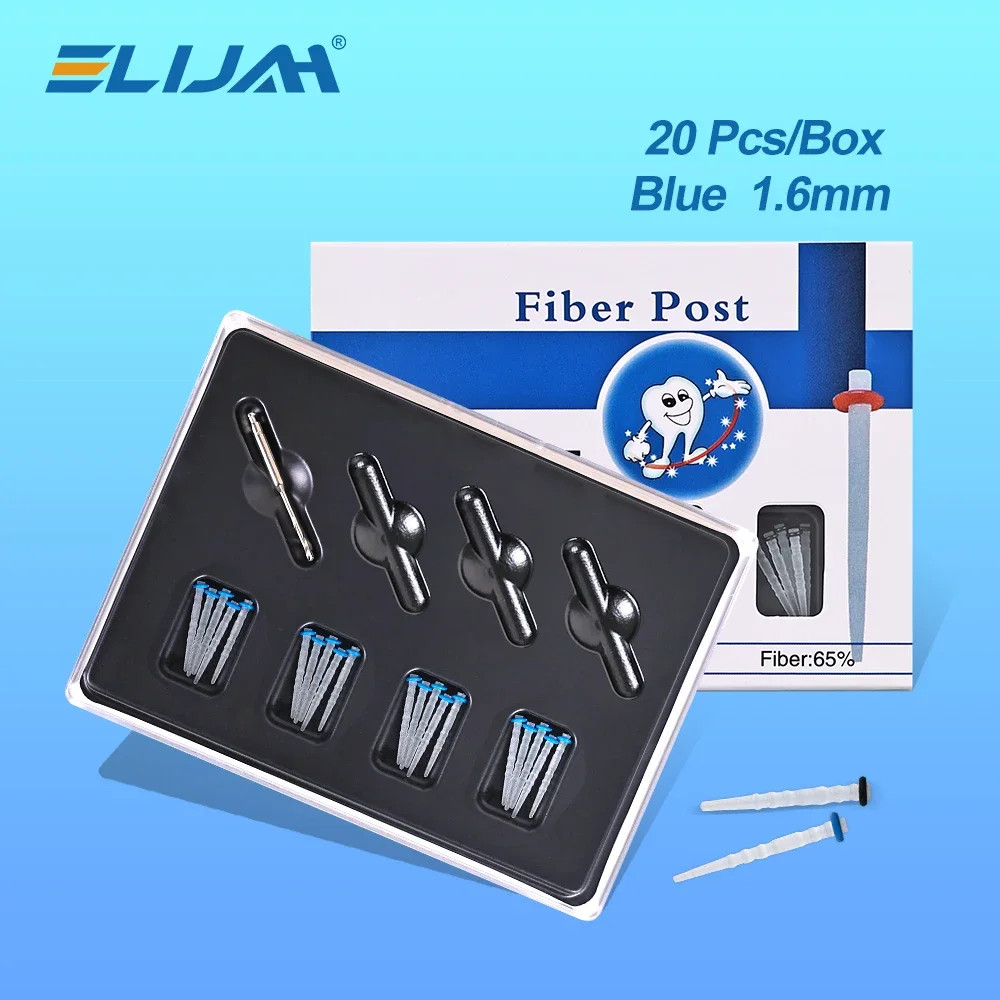 1 Box Dental Thread Fiber Post Set 20 pcs Screw Fiber Posts & 4 Drills Kits New