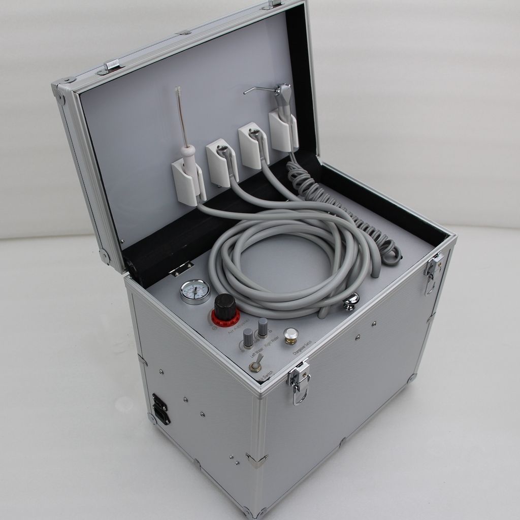 BD-402 Portable Mobile Dental Unit with Compressor + Dental Handpiece Kit 4 Hole