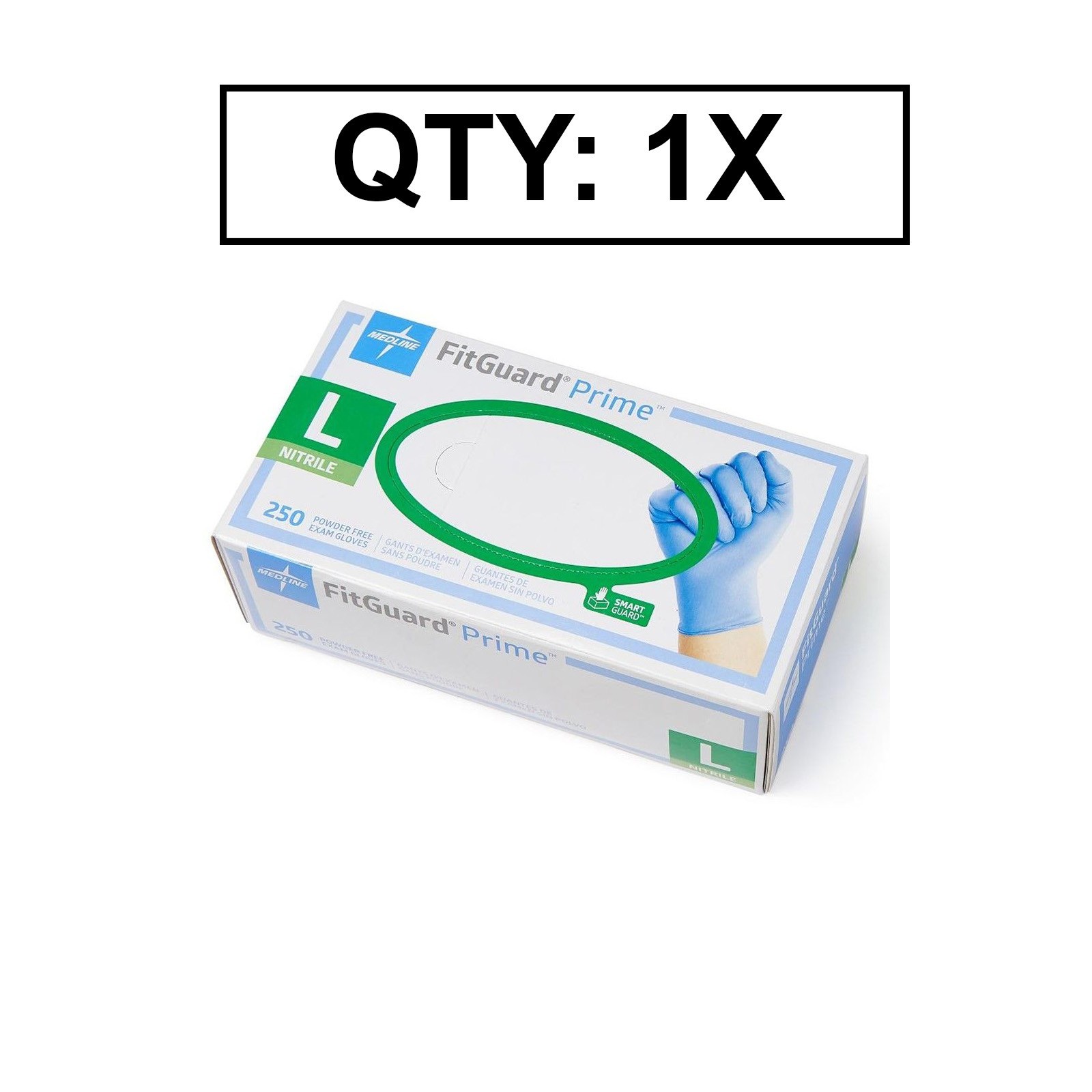 *DIRECT* Medline FitGuard Nitrile Exam Gloves, Large Count – 250 QTY 1 BOX