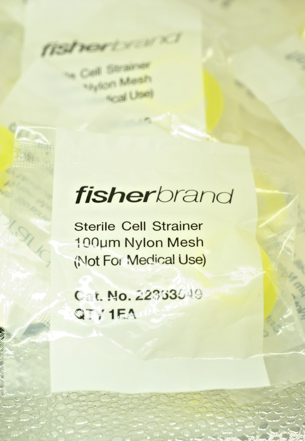 (30) FISHERBRAND 100um Nylon Mesh PP Cell Strainers Yellow Sterile 22-363-549