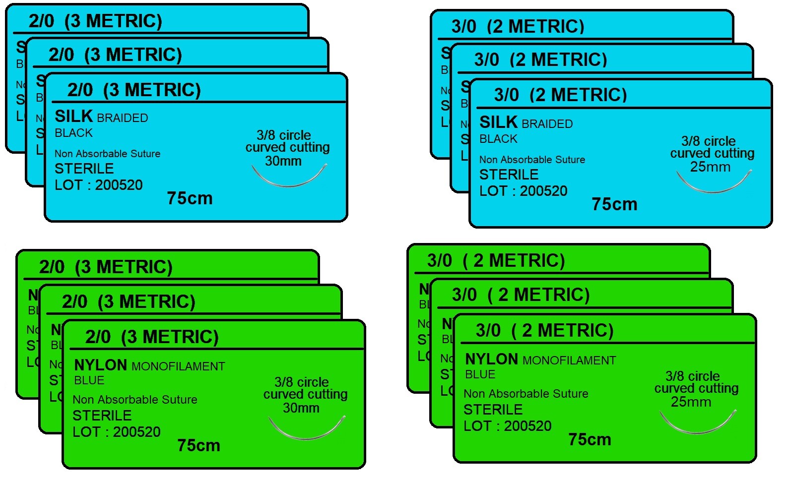 39 Piece Practice Suture Kit for Medical and Veterinary Student Training
