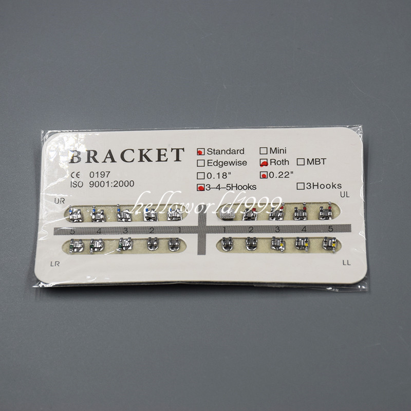 20 Pcs/Set Dental Orthodontic Standard Roth 0.22”Slot 345 Brackets Braces Metal