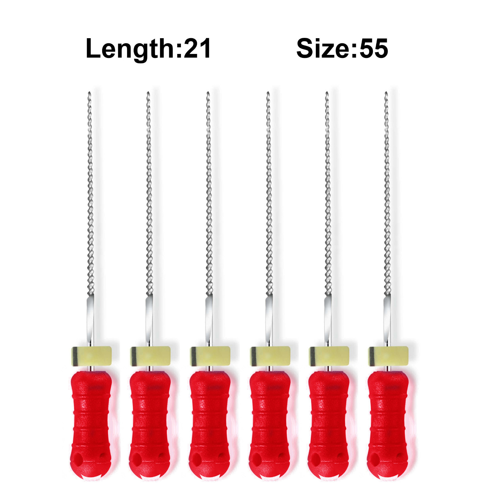 Sky Choice K-Files – 21 mm Length, Size 55 Red with Rubber Stopper 6/Pkg