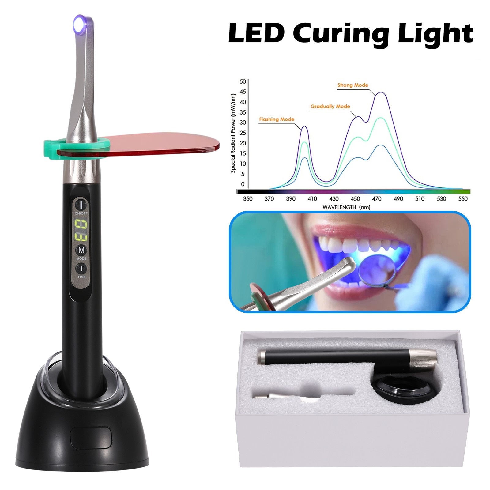 i LED II Dental lampara led de fotocurado cura 2500mw/cm² CE FDA