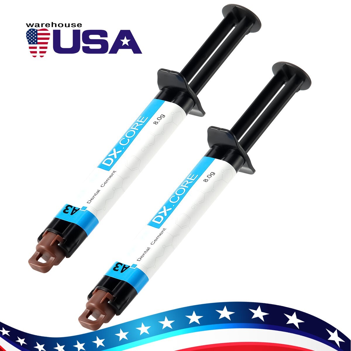 Dental Dual Cure Flowable Composite Resin Refill Core Build Up A2 &A3 Teeth Endo