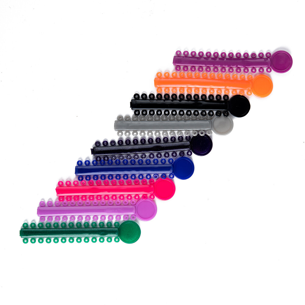 2Packs Dental Bracket Ligature Ties Orthodontic Braces Elastic Bands Mixed Color