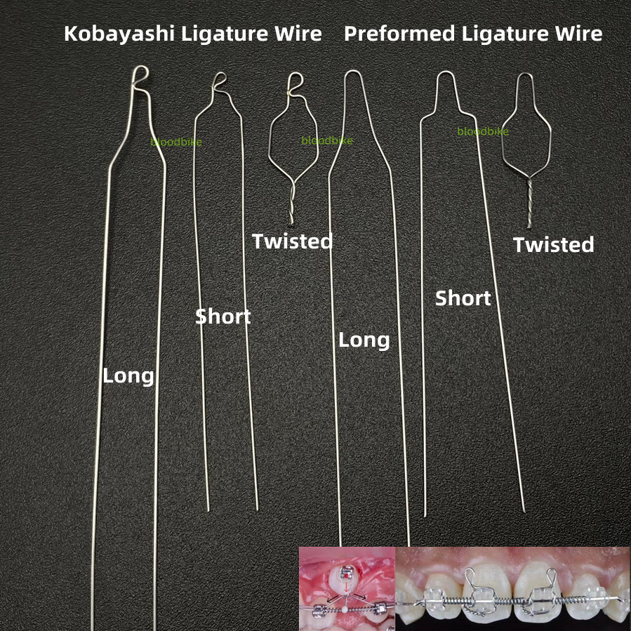 Dental SS Long Short Twisted Orthodontic Preformed Ligature Wire Kobayashi Tie