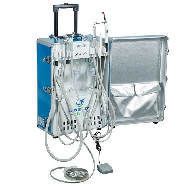 Greeloy GU-P206 Portable Dental Unit with Air Compressor High Volume Suction USA