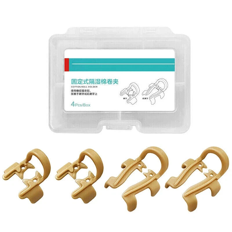 4 Pcs/Box Dental Autoclavable Hemostatic Cotton Roll Molar Holder Moisture Clips