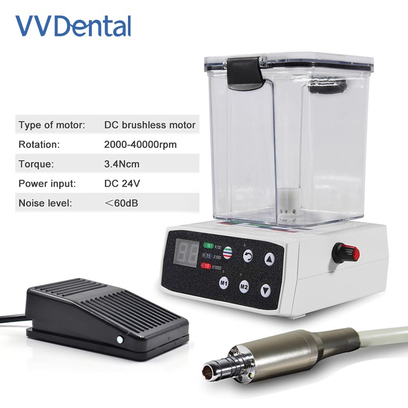 Dental Electric Micromotor Polishing Unit + 40K rpm Motor Handpiece Water Supply