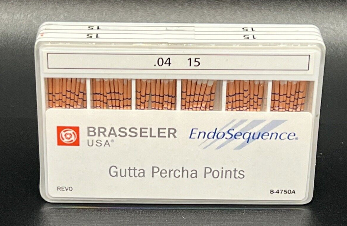 1 new pack of Brasseler Endosequence gutta percha points. Size 15 taper .04.
