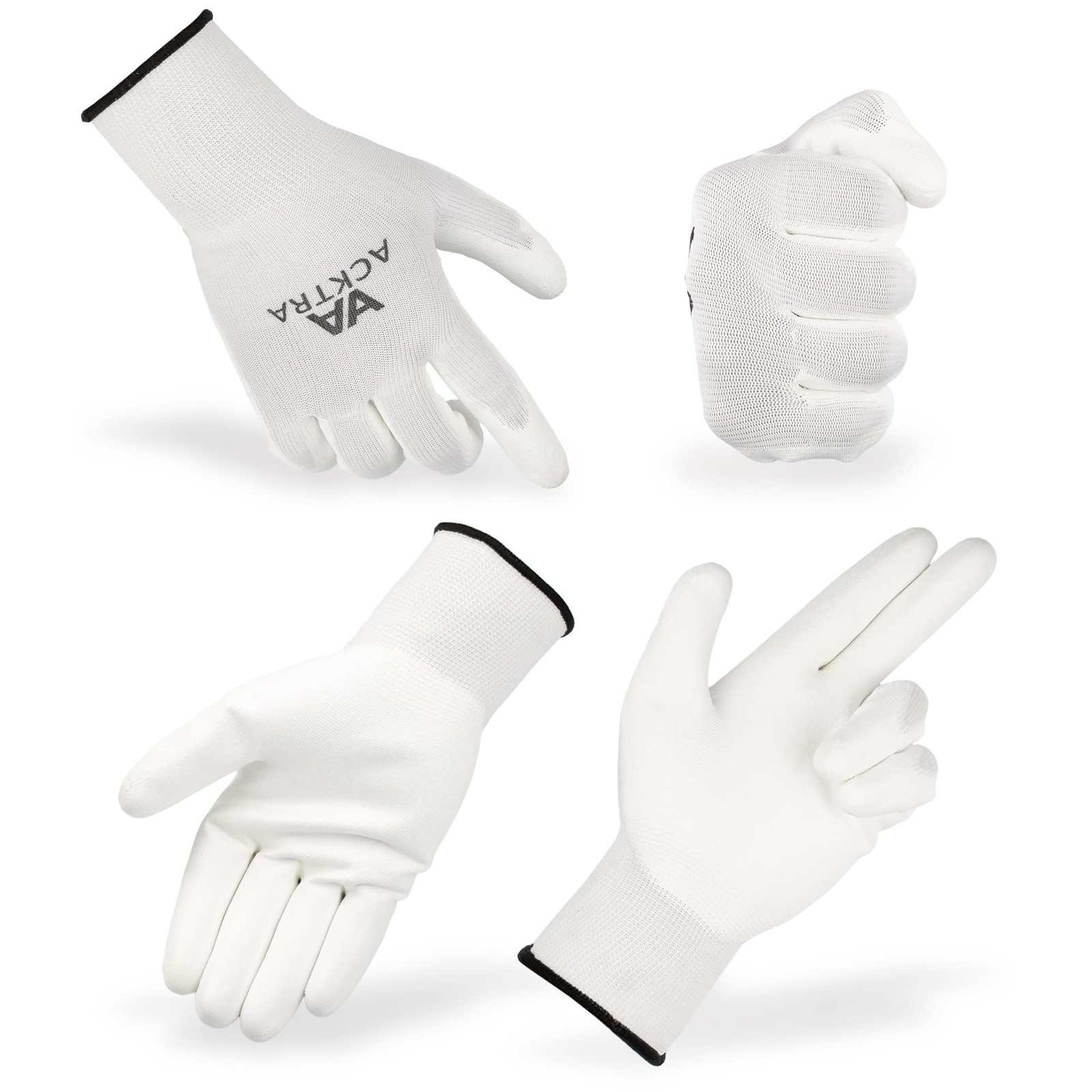 Ultra-Thin Polyurethane (PU) Coated Nylon Safety WORK GLOVES 12 Pairs, Knit Wris