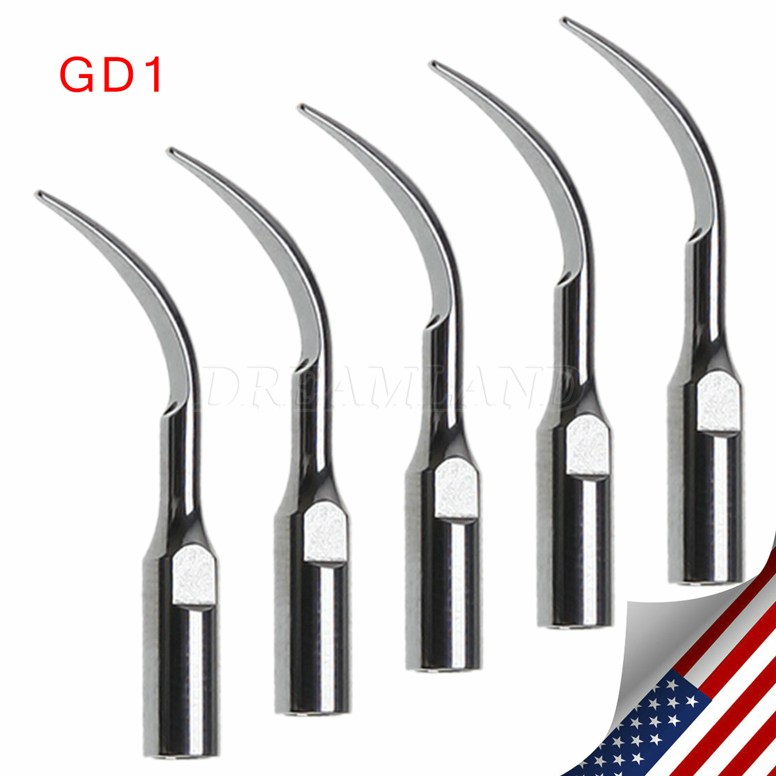 5 Pcs Dental Ultrasonic Scaler Perio Endo Scaling Tips fit for DTE SATELEC