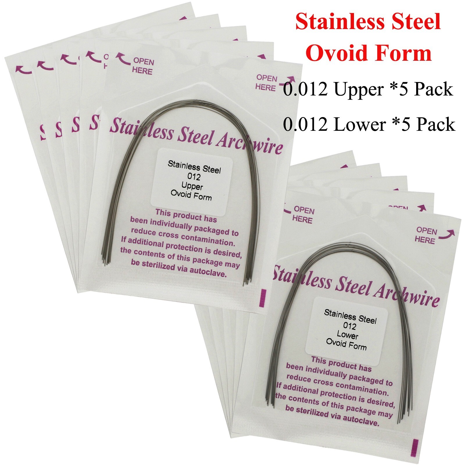 Arcos de ortodoncia acero inoxidable Orthodontic Arch Wire Stainless Steel SS