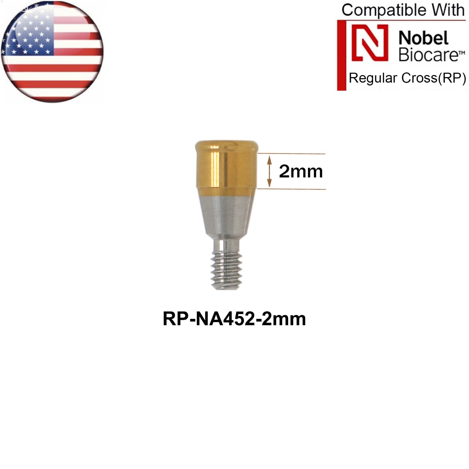 US Dental Locator Abutment NP/RP 1-5mm & Male Cap Kits For Nobel Biocare Active