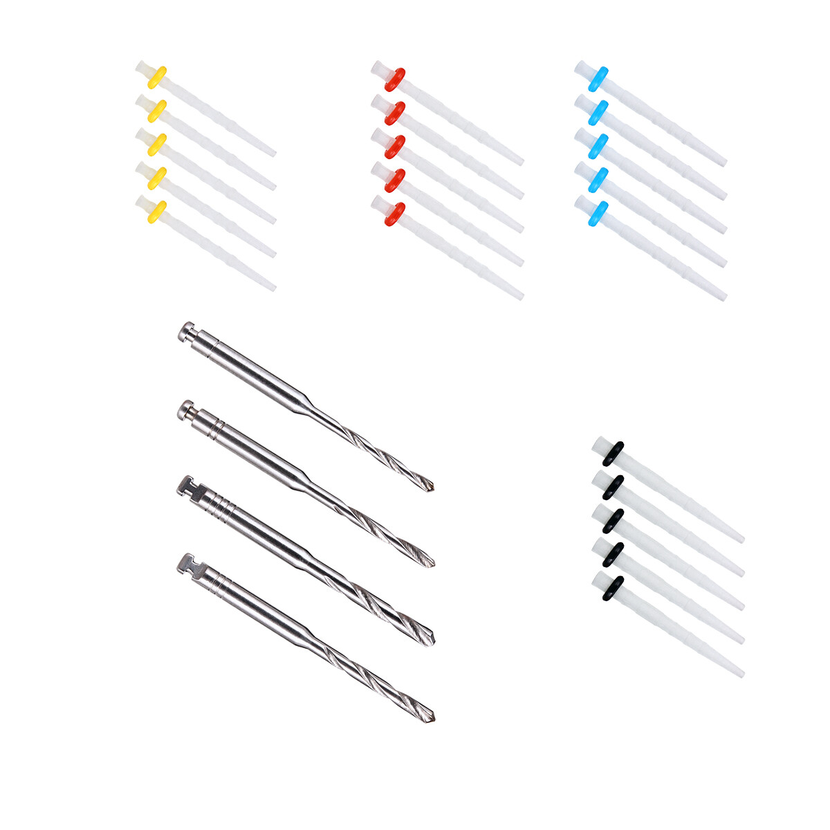 AAA Dental Fiber Post Resin High-intensity Screw Thread Glass +4*Drills FDA CE