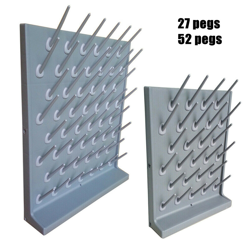 Lab Drying Rack 2pcs Bench-top/Wall-Mount Lab Glassware Dry Holder 27/52 Pegs