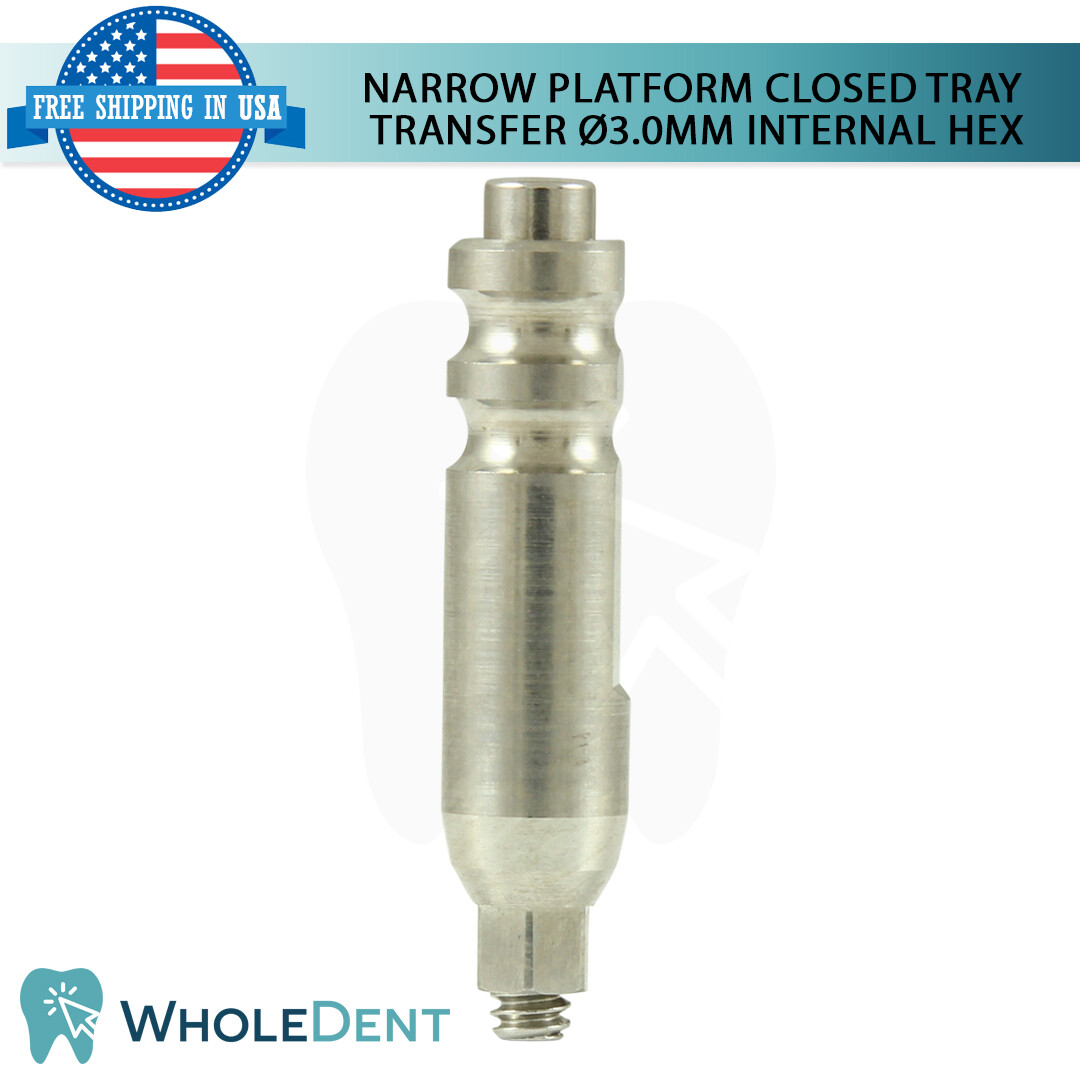 Narrow Platform Close Tray Transfer Coping Titanium Dental Internal Hex 2.0mm