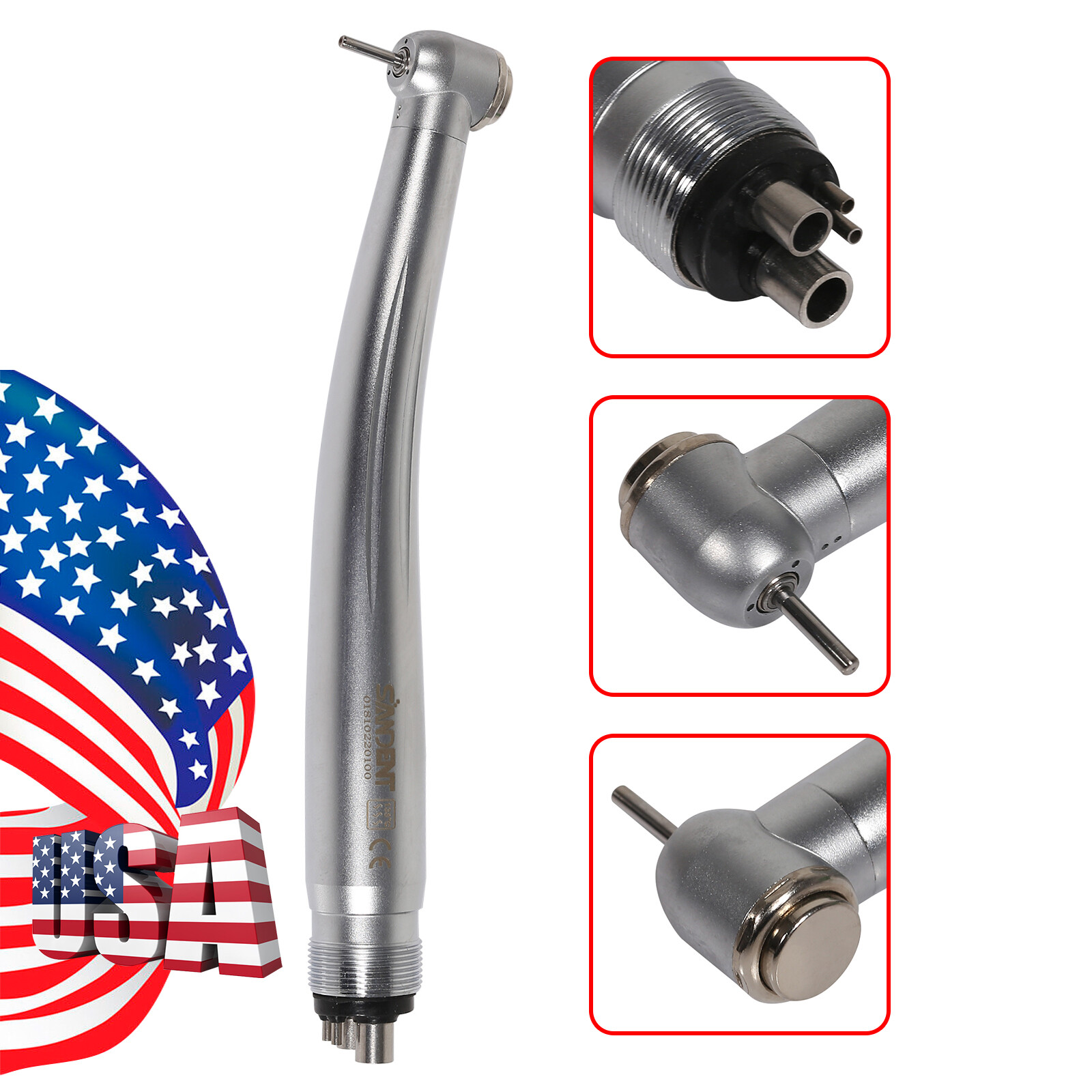 1-10 NSK Style Dental High Speed / LED E-generator Turbine Handpiece 2/4-Hole