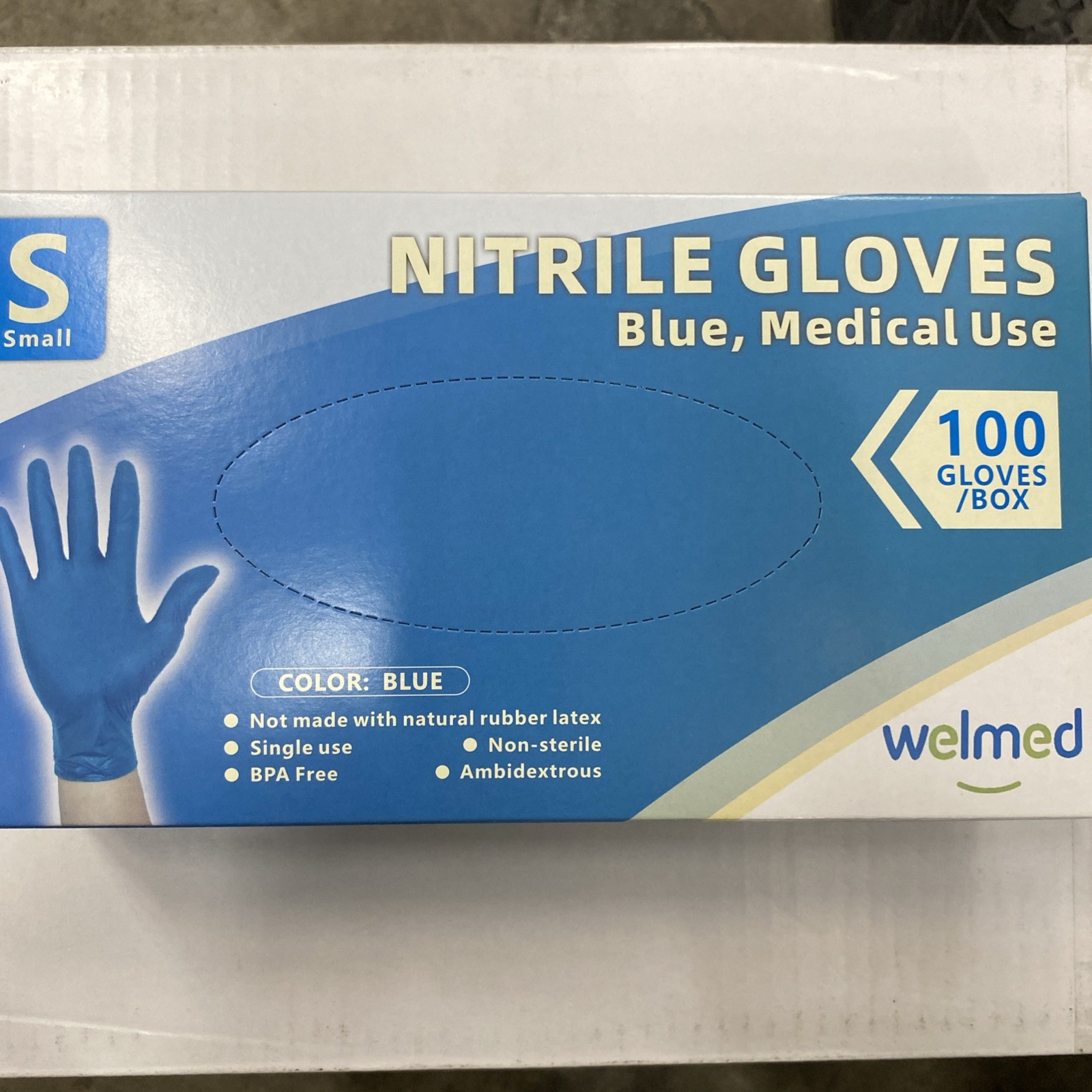Welmed Exam/Medical Nitrile Gloves Blue BPA Free – Ambidextrous- 1000 Pcs