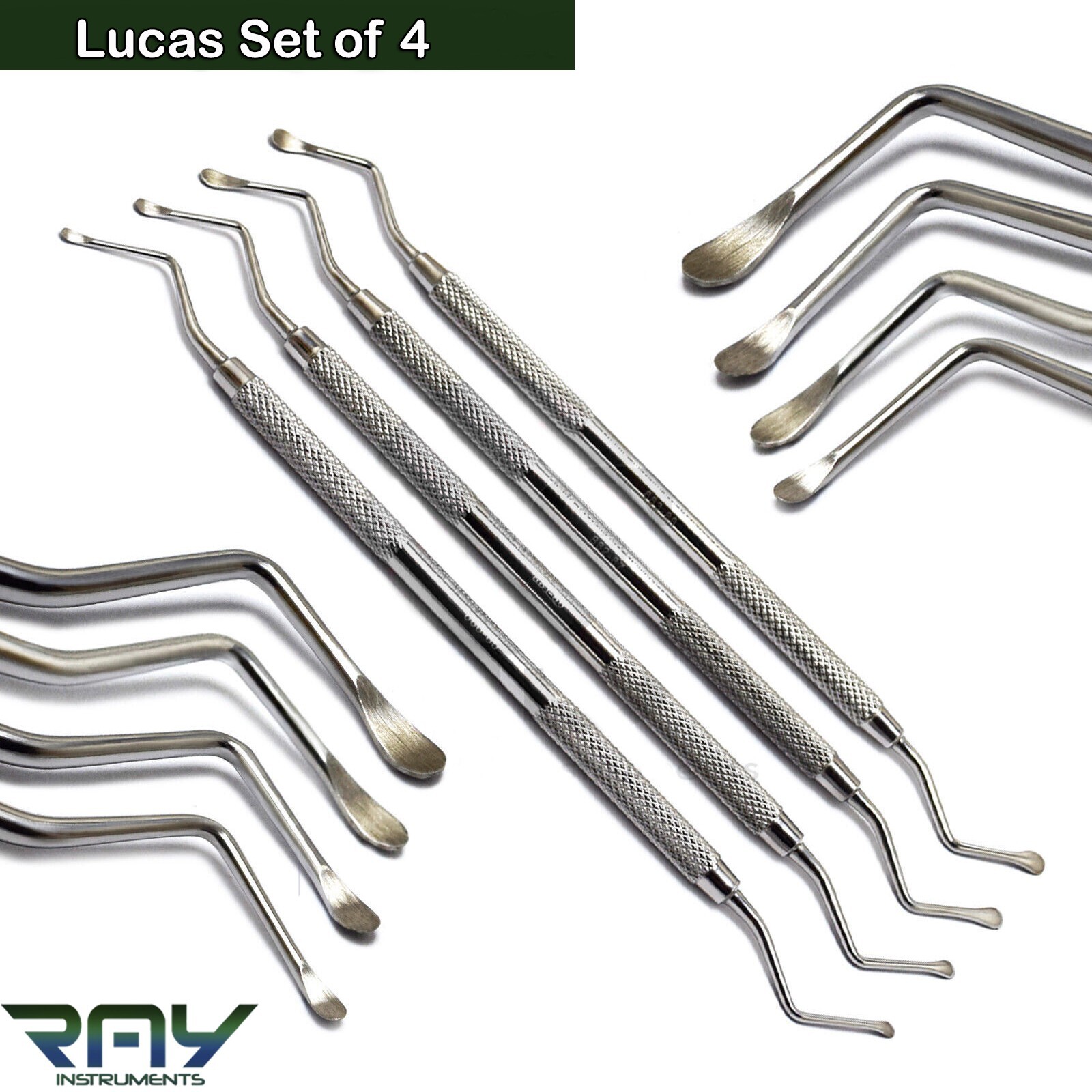 Surgical Lucas Bone Curettes 2.4mm-2.7mm-3mm-3.8mm Dental Periodontal Curettes