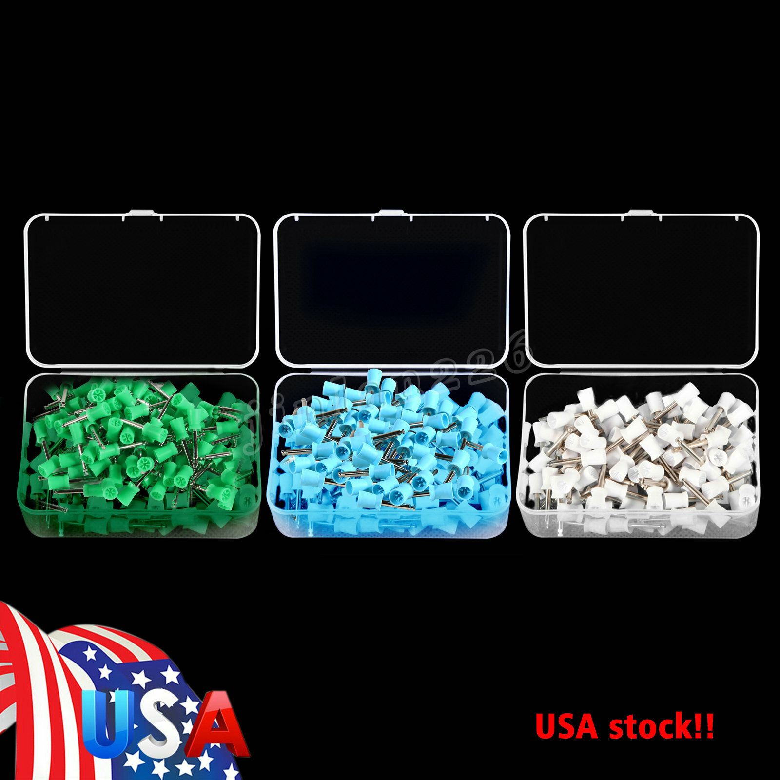 100pcs Dental Rubber Prophy Teeth Polishing Cups Latch Type Polish Brush OEM