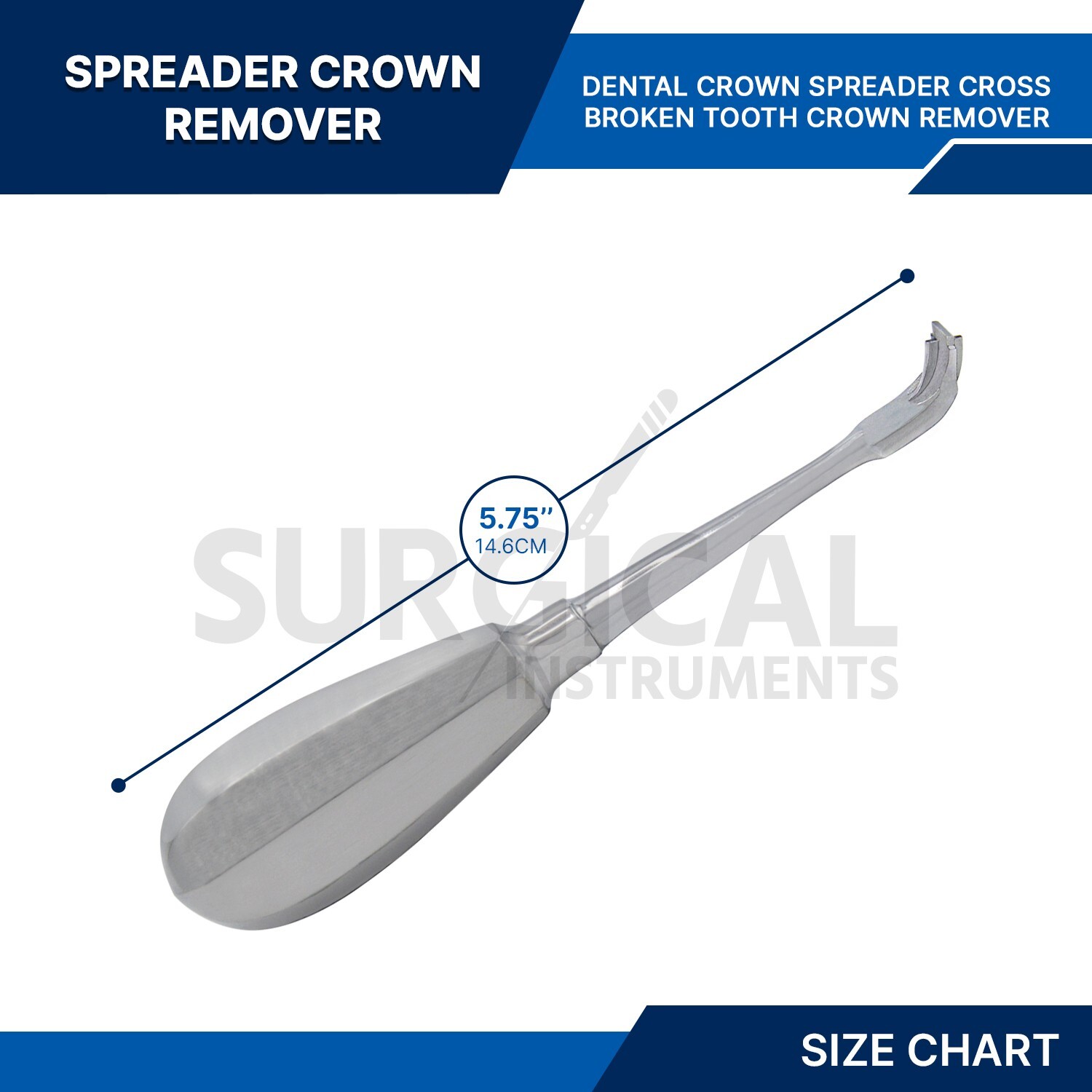 Offset Crown Splitter Remover Elevator Handle Dental Stainless German Grade