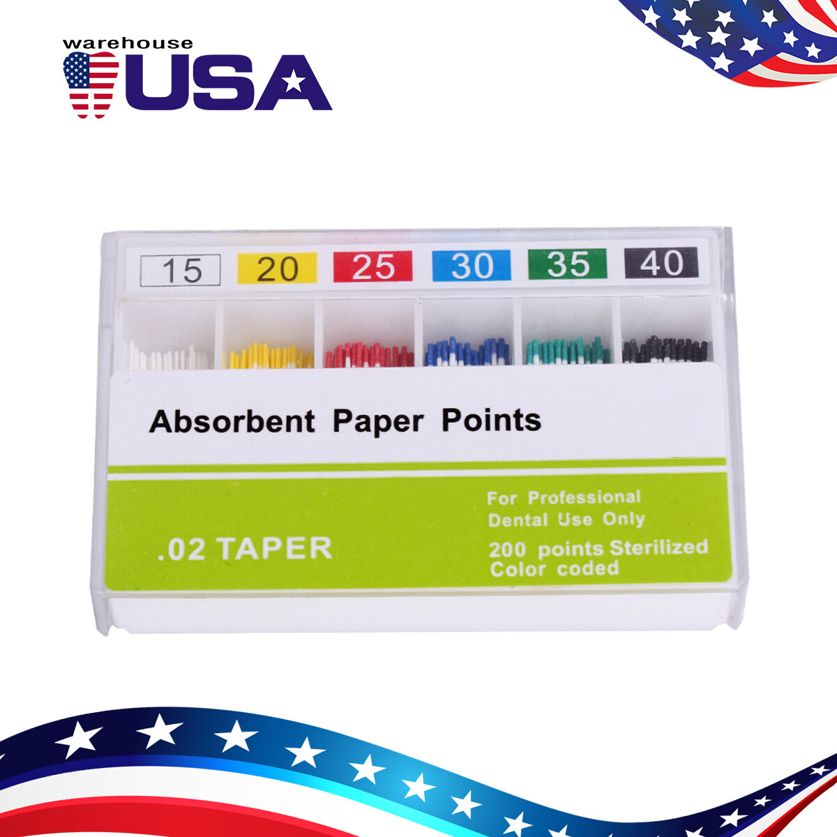 AZDENT Dental Endo Absorbent Paper Points 0.04/0.02 15-40#/Gutta Percha F1 F2 F3
