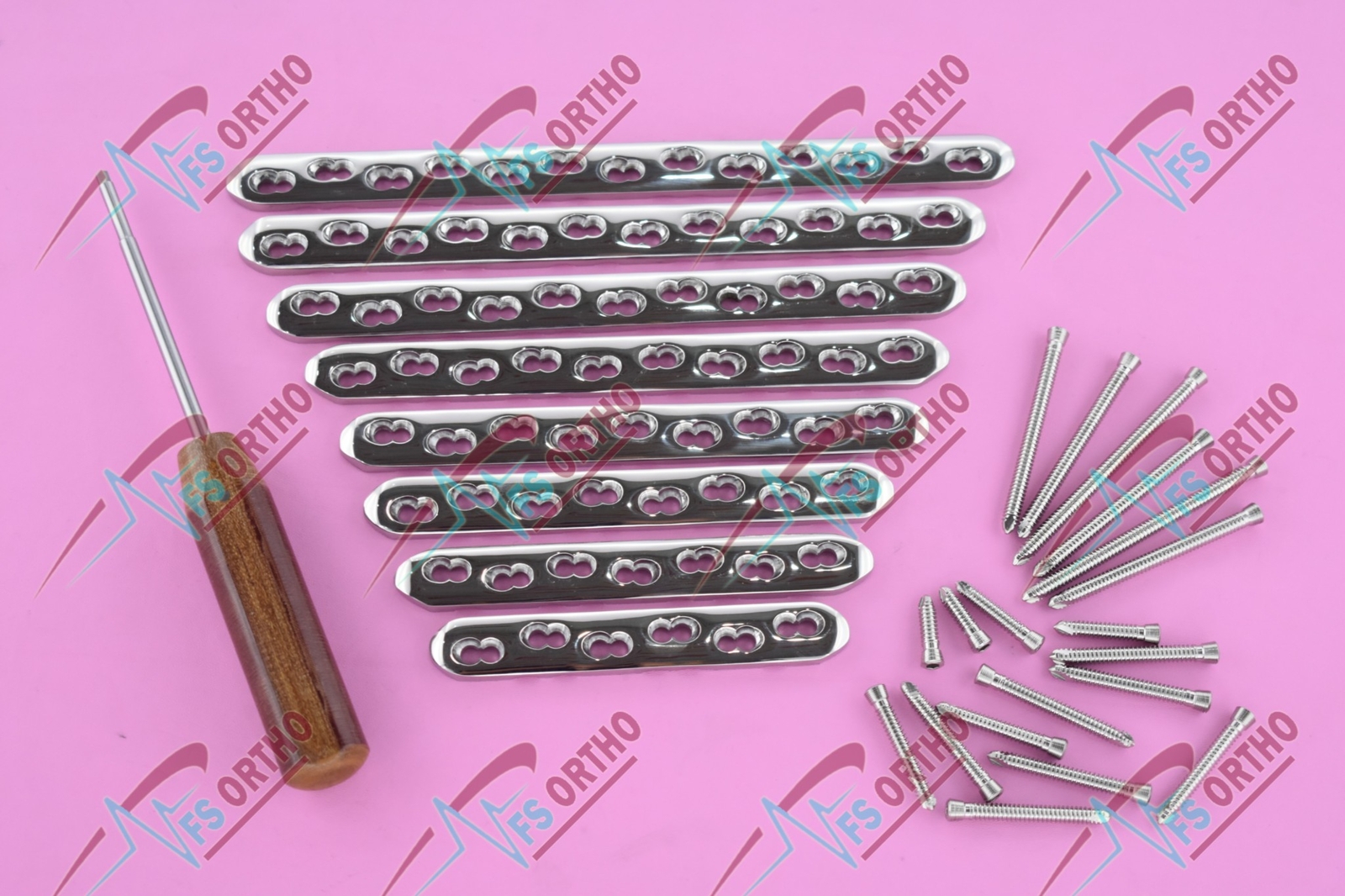 Broad Locking Plates 4.5/5.0mm 6 to 14 Holes With 5mm LCP screws (110 Pcs Set)
